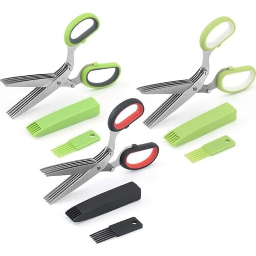 Multifunctional 3/5 Layers Onion Scissors Stainless Steel Multi-Layers KItchen Scissors Herb Seaweed Spice Scissors