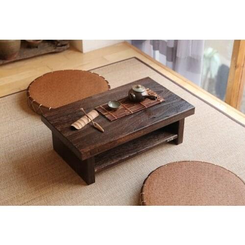 Oriental Antique Furniture Design Japanese Floor Tea Table Small Rectangle Home Living Room Wooden Coffee Tatami Low Table Wood