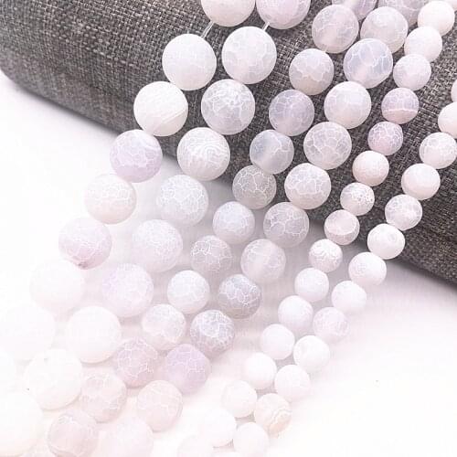 Wholesale 6/8/10mm Frost Cracked Dream Fire Dragon Veins Round Loose Bead For Jewelry Making 15" Diy Bracelet&Necklace #04