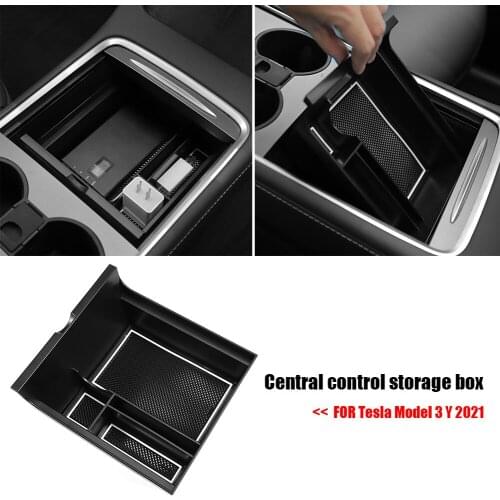Armrest Storage Box for Tesla Model 3 Y 2021 Car Central Console Holder Tray Auto Container Organizer Auto Interior Accessories
