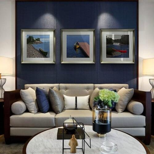 Mediterranean Sea Beach Boat Blue Sky Poster Nordic Canvas Paintings Print Pop Wall Art Pictures Living Room Office Home Décor