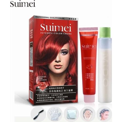 80mlx2 Professional Permanent Hair Dye Color Cream Styling Tools Green Red Hair Wax Dye Coloring Cream DIY With Creme Developer
