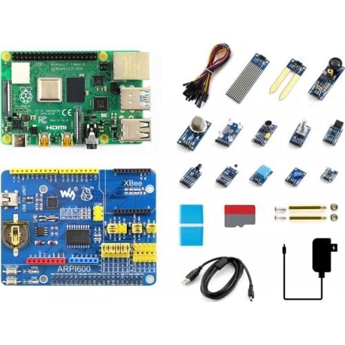 Raspberry Pi 4 Model B Sensor Kit with ARPI600 Adapter Board and 13 Sensor Modules