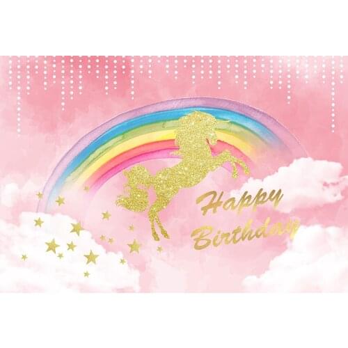 Pink Photo backgrounds vinyl Birthday portrait rainbow dream like kids photo backdrops for photographic studio video props G-978
