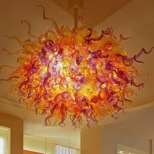 Hand Blow Glass Pendant Lamp for Store Art Decor Murano Chandelier Orange Art-Glass Lighting