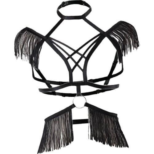 Sexy Harness Cage Bra Waist Belt Strappy Bustier Bralette Lingerie Crop Tops