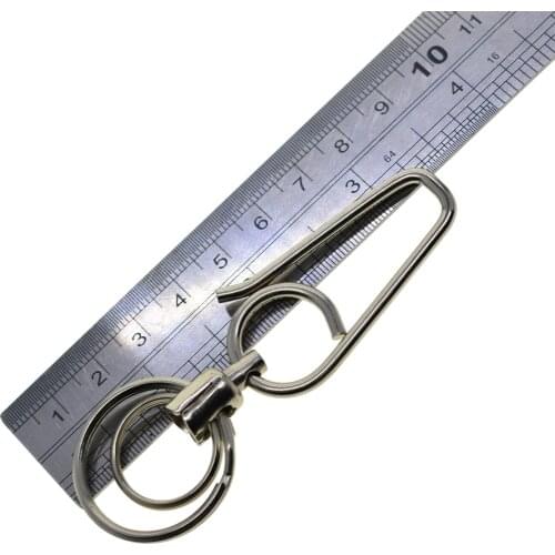 10 sets Unique creative simple biker 304 stainless steel wire fish hook swivel Keychain keyring house warm gift key organizer