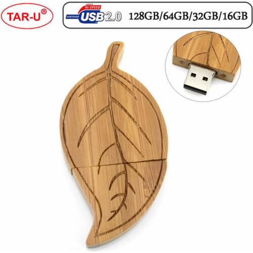 Wooden Leaves 64gb USB Flash Drive gift customized usb disk USB2.0 flash drive 32gb memory stick