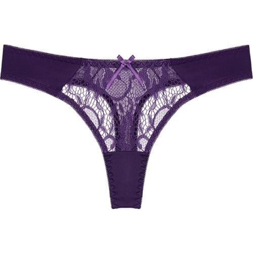 Sexy Thong Women Panties Transparent Lace G-String Panty Woman T UnderPants Femme Large Size XL Underwear Thongs Free Sgipping