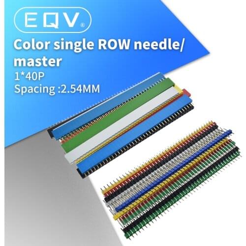 12PCS 2.54mm Preto +Branco + Vermelho + Amarelo+black+ azul Unica Linha Masculina 1X40 1*40 Pin Header Tira ROHS CGKCH090 Female