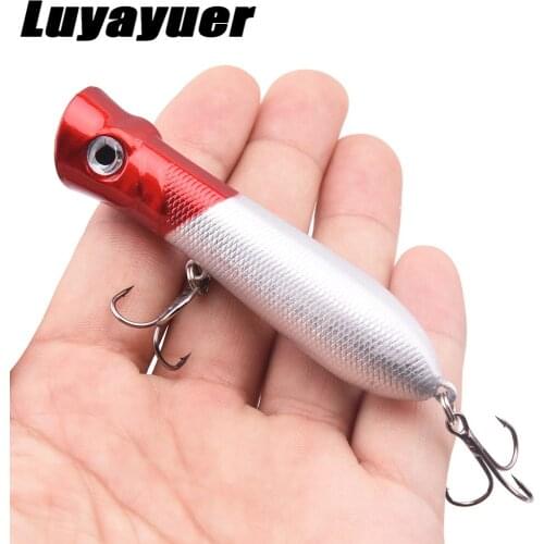 1 Pcs 3D Bionic Bait Plastic Hard Bait 12g 80mm Fishing Artificial Lures Colorful Fishing Bait Fish Accessories Whopper Plopper