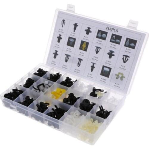 418Pcs Car Clips Plug Trim Door Bumper Fender Fastener Pin Rivet Assortment Kit For Honda Isuzu Mazda Toyota Mitsubishi