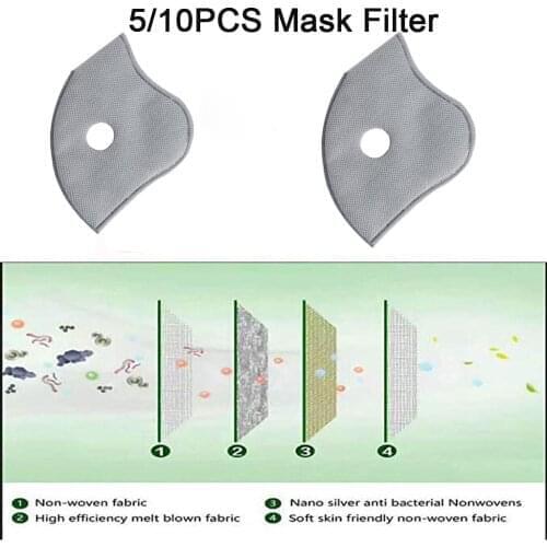 Cycling Gasket Filter Activated Carbon Breathing Filters 5/10 PCS Costume mascarilla Monder Scarf Halloween Cosplay MasK