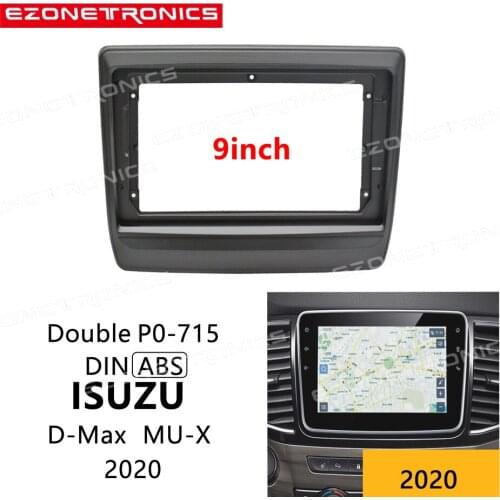 2-1Din Car DVD Frame Audio Fitting Adaptor Dash Trim Kits Facia Panel 9 inch For ISUZU D-Max MU-X 2020 Double Din Radio Player