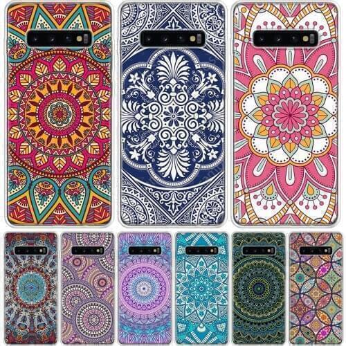 Blue totem mandala flower Phone Case For Samsung Galaxy A50 A70 A30S A51 A71 A10 A20E A40 A90 A20S M30S A6 A7 A8 A9 Plus Coque