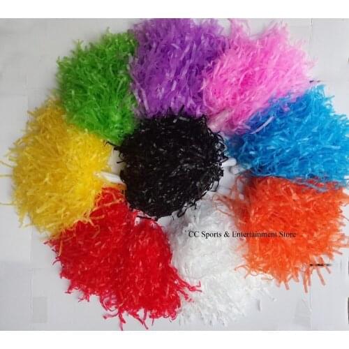 Children 30g plastic PE cheerleading pompom cheerleader pom pom 9 color red blue green white yellow purple pink ballroom costume