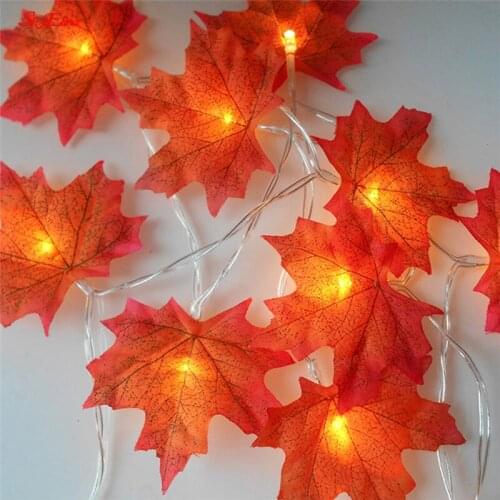 1.5M 3M 6M Lights Maple Leaves Garland Led Fairy Lights for Christmas Decoration String Light Festive DIY Halloween Decor 5Z