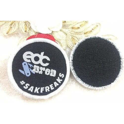 Customized cloth patch woven patches Iron on Badges custom logo / custom design over-locking patches for Coats Jeans Backpack