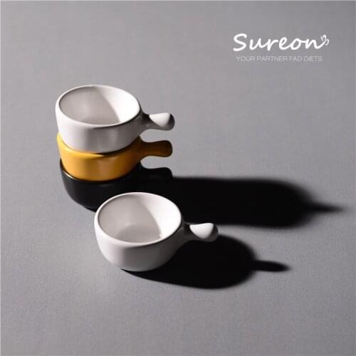 Ceramic Seasoning Disk Hand held Small Saucer Salad Sauce Dish Tableware