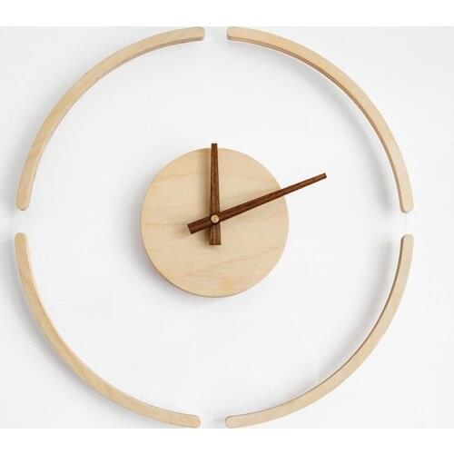 Creative Wall Clock Modern Design Mechanism Transparent Nordic Wooden Clocks Home Decor Living Room Wall Mirror Farmhouse Decor