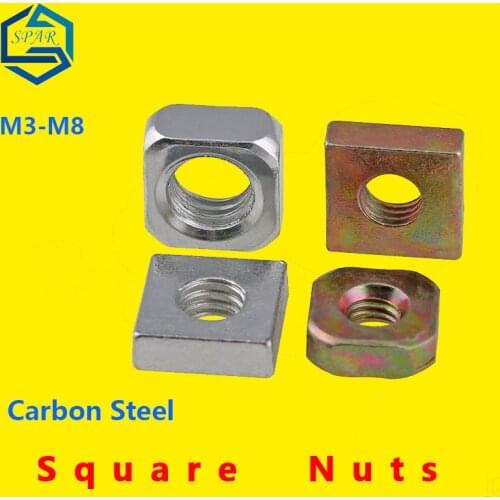 Square Nuts Carbon Steel Nuts DIN562 Color Zinc Plated M3 M4 M5 M6 M8 GB39
