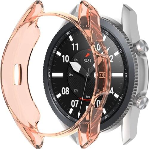 Soft Transparent Color TPU Case for Samsung Galaxy Watch 3 41mm 45mm Cover Active 2 1 40mm 44mm Hollow Bumper Protective Frame