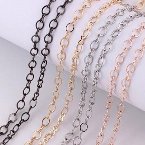 1pcs simple round circle shape gold silver Colour chain necklace 4 colors fine jewelry for women men DIY Long Necklace Gift