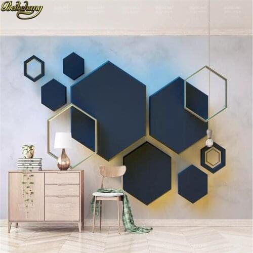 Beibehang Custom Geometric hexagon mosaic Photo Mural Wallpaper for Living Room Bedroom Ceiling Background Mural Wallpaper 3D
