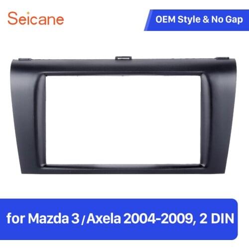 Seicane 2 DIN Black Car Stereo Panel Frame Fascia for 2004 2005 2006 2007 2008 2009 Mazda 3 Axela Audio plate refitting Kit