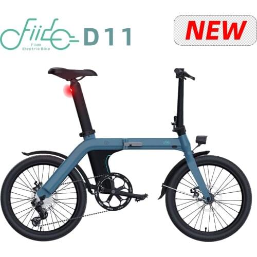 [Free Lock] 20 Inch Tire FIIDO D11 Folding Electric Moped Bike 250W Brushless Gear Motor 11.6Ah 100KM Max Range Electric bicycle