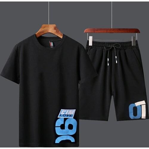 2020 Set Summer Mens sport track suits Tshirts Shorts Sets Polyester tracksuits T-shirt Bermuda Masculina Board Shorts Printed