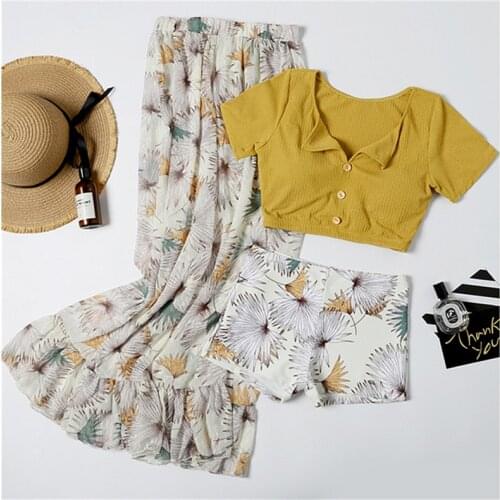 STAERK Small chest Sexy Korean swimsuit bikini set long skirt three piece women Bench Swimsuit Bathing Suit Push Up Biquini Braz