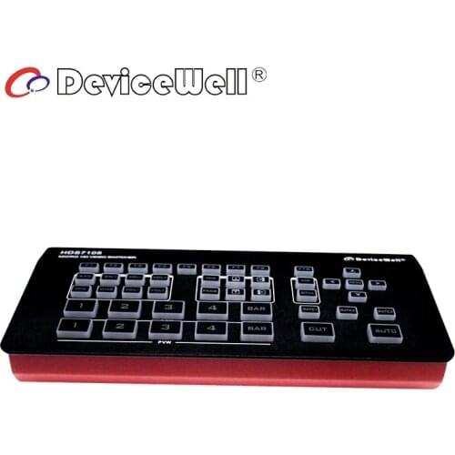 DeviceWell 7105 2021 version HDS7105 Super Mini Switcher 4 H DMI + 1 DP inputs Video Switcher for New Media Live Youtube