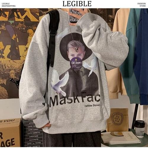Oversize Harajuku Sweatshirts Mens Korean Style Hoodies Mens Couple Streetwear Casual Pullover Hoodies Men Loose Clothes