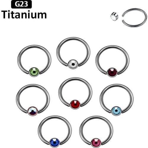 1PS G23 Titanium BCR ball clip ring With drilling Nose Ring Earring milk ring female ring multi-purpose ring human piercing