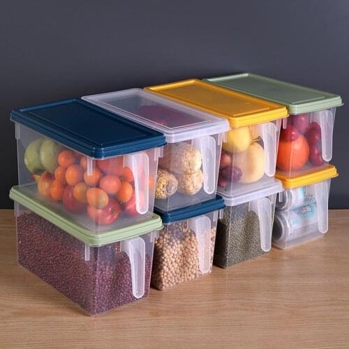 Thicken Refrigerator Storage Box Grain Dispenser Rice Bucket Transparent Houeshold Food Storage Container Kitchen Organizer