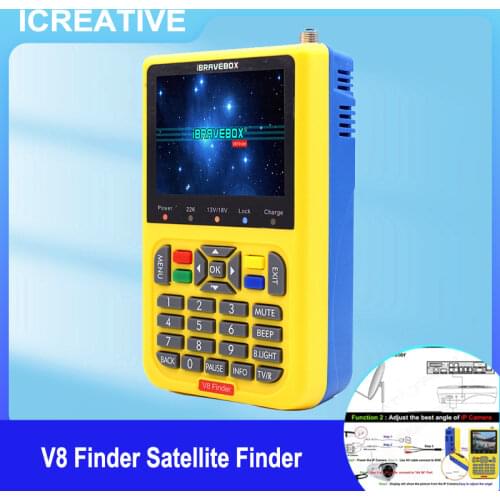 V8 Finder Satellite Finder H.264 DVB -S2 Digital FTA 3.5" LCD Built-in 3000mAh Battery 1080P Full HD Sat Finder Meter