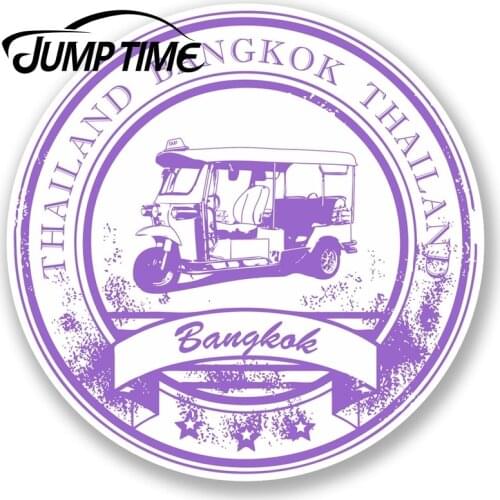 Jump Time for Bangkok Thailand Thai Vinyl Sticker Luggage Travel Tag Asia Label Decal Rear Windshield Waterproof Car Accessories
