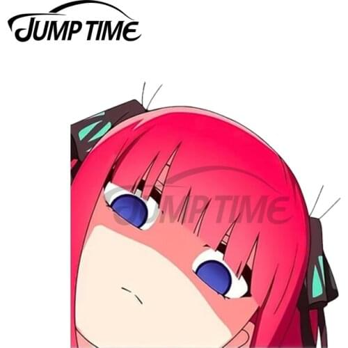 Jump Time 13 x 12cm For Nino Nakano Chibi Peeker Anime Car Stickers Windows Decal Waterproof Vinyl Material Sticker Decoration