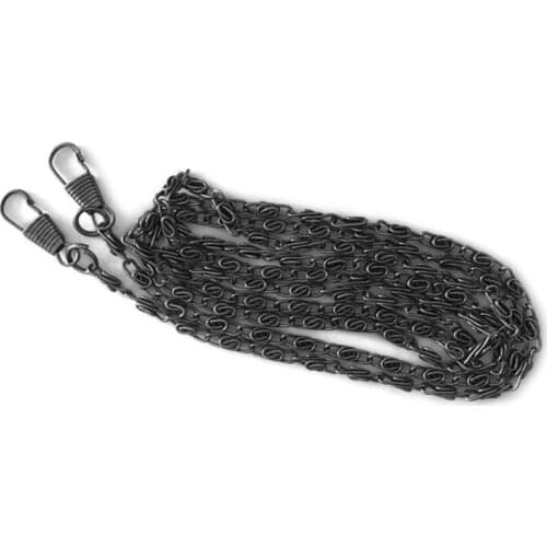 Y166 120cm Metal Replacement Chain for Handbag Shoulder Bag Shinny Polish Hardware Delicate Purse Handle with 2 Buckles Strap