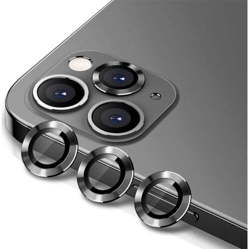 Camera Lens Protector Ring For iPhone11 Pro Max Metal Frame + Tempered Glass Screen Cover Rear Camera Protective Case