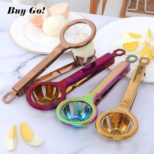 1/2PCS Stainless Steel Handheld Baking Egg Cutter Kitchen Tool Egg-Slicers Multifunctional Egg Splitter Serving Cooking Tools