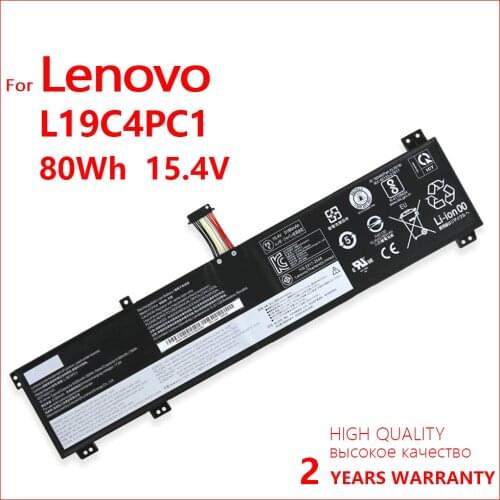 100% Genuine L19C4PC1 L19M4PC1 Laptop Battery For Lenovo Rescuer Y7000P R7000P 2020 15.36V 80WH Batteria with tracking number