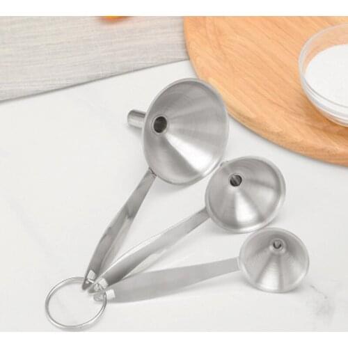 3PCS/Set Mini Stainless Steel Bar Wine Flask Funnel Small Mouth Funnels for Filling Hip Flask Beer Liquid Bar Tools