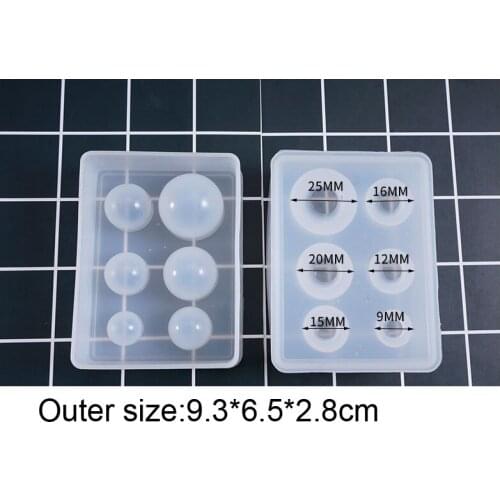 3D Crystal Ball Silicon Mold Multi Size Epoxy Resin Beads Drop Gel Sphere Molds Pendant Craft DIY Handmade Jewelry Making Tools