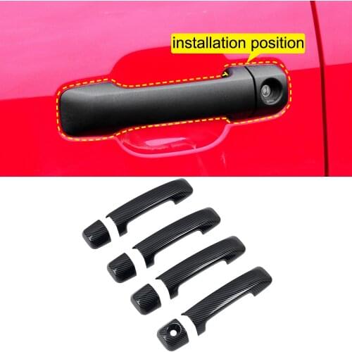 Car Accessories for Toyota Tundra 2014-2020 Carbon Fiber Look Exterior Door Handles Cover Trim 8pcs