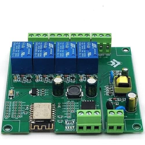 AC/DC Power Supply ESP8266 Wireless WIFI 4 Channel Relay Module ESP-12F Wifi Development Board for Arduino AC90-250V/DC7-30V/5V