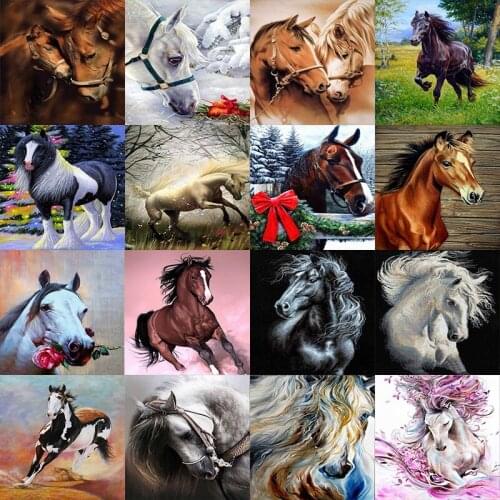 Diamond Embroidery Anmial Cross Stitch DIY Diamond Painting Horse Diamond Mosaic Rhinestones Home Decor