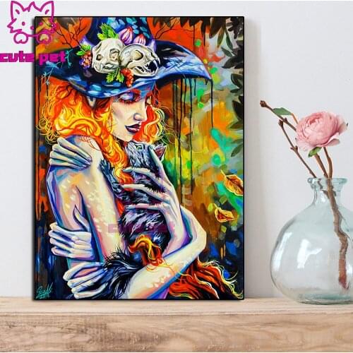 DIY Diamond Painting Abstract weird woman Cross Stitch Diamond Embroidery 5D Diamond Decoration Full Square round Drill Handmade
