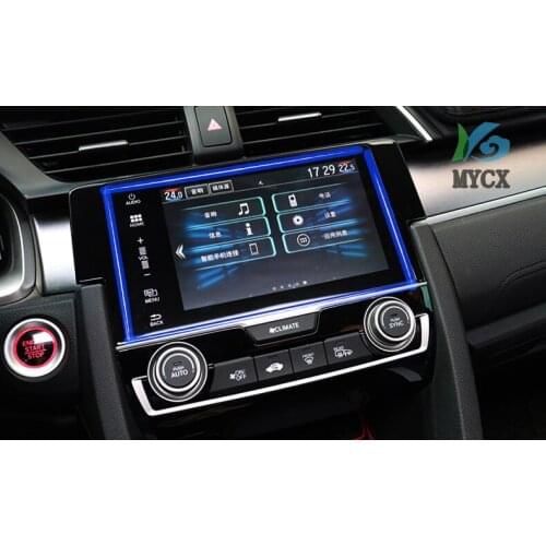 Car GPS Navigation Screen Tempered Steel Protective Film For Honda Civic 10th 2016 2017 2018 Control of LCD Screen Car Sticker 1